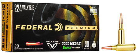 Hornady 224 Valkyrie 90gr Sierra MatchKing BTHP Rifle Ammunition 20 Rounds