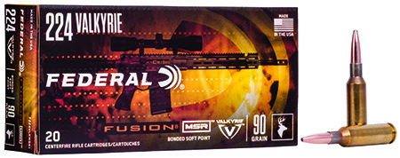 Federal Fusion 224 Valkyrie MSR 90gr Bonded Soft Point Rifle Ammunition 20 Rounds