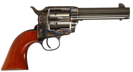 Taylors & Company 1873 Cattleman Drifter 45 Colt Revolver 4.75" Barrel Blued 6rd Cylinder Color Case Hardened Frame Walnut Grip