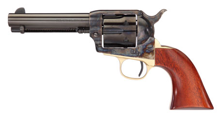 Taylors & Company 1873 Ranch Hand Deluxe 45 Colt Revolver 6 Round 4.75" Blued Steel Barrel Color Case Hardened Frame Walnut Grip (Taylor Tuned)