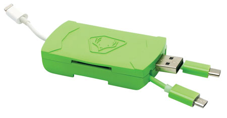HME QMCR Multi Card Reader Green for Android iOS Smartphones Tablets