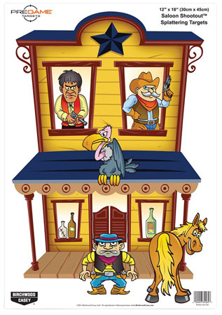 Birchwood Casey Paper Hanging Target 12x18 inch Multicolor Saloon/Patrons Scene 8-Pack