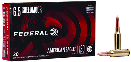 Federal American Eagle 6.5 Creedmoor Rifle Ammunition 120gr Open Tip Match 20 Rounds