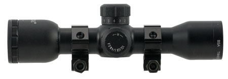 BSA Tactical Weapon Scope 4x30mm Black Matte 1" Tube Mil-Dot Reticle with AR & SKS Mounts and Rings