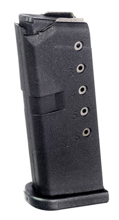 Glock 43 9mm Luger 6-Round Standard ProMag Polymer Magazine Black
