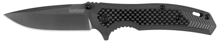 Kershaw 8310 Fringe  3" Folding Drop Point Plain Gray TiN 8Cr13MoV SS Blade Black/Gray Carbon Fiber/SS Handle Includes Pocket Clip