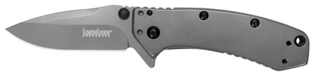 Kershaw 1555TI Cryo  2.75" Folding Drop Point Plain Gray TiN 8Cr13MoV SS Blade Gray PVD Stainless Steel Handle Includes Pocket Clip