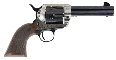 Cimarron Pre-War 1896-1940 Single Action Revolver - 45 Colt 6 Round 4.75" Barrel Blued Steel Engraved Frame Walnut Grip