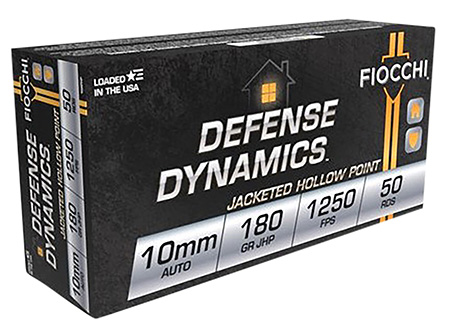 Fiocchi 10mm Auto 180gr JHP Ammunition 50 Rounds Per Box