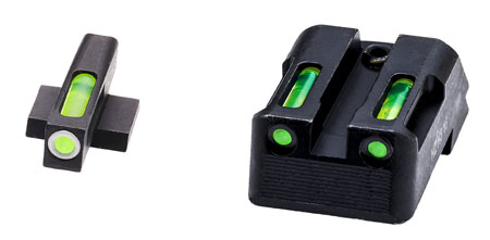 HiViz LiteWave H3 Sight Set for Kimber 1911 Green Tritium White Outline Front Green Fiber Optic Rear