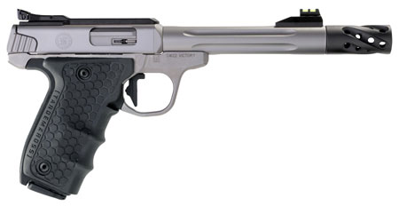 Smith & Wesson Performance Center Victory Target .22 LR, 6" Barrel, 10+1 Capacity, Stainless Steel, Tandemkross Black HiveGrip with Integrated Target Thumb Rest Grip