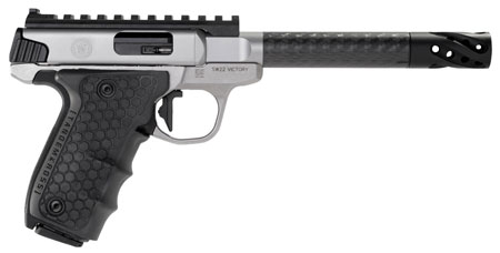 Smith & Wesson Performance Center Victory Target .22 LR, 6" Barrel, 10+1 Capacity, Stainless Steel, Tandemkross Black HiveGrip with Integrated Target Thumb Rest Grip