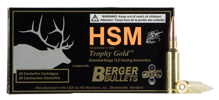 HSM 6.5 Creedmoor 130gr Berger Hunting VLD Match Ammunition 20rd Box/25rd Case