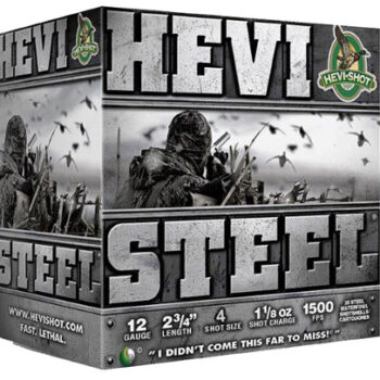 HEVI-Shot HEVI-Steel 12 Gauge 2.75″ 1-1/8oz #4 Shot 25 Rounds Ammunition