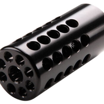 Tactical Solutions 1022CMPBLK X-Ring Compensator Black Gloss Aluminum with 1/2"-28 tpi Threads, .920" Diameter & 360 Degree Ports for 22 LR Ruger 10/22