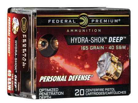 Federal Premium Personal Defense P40HSD1 40 S&W 165gr Hydra-Shok Deep Hollow Point Ammunition 20 Rounds Per Box 3 Federal Premium Personal Defense P40HSD1 40 S&W 165gr Hydra-Shok Deep Hollow Point Ammunition 20 Rounds Per Box