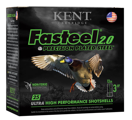 Kent Fasteel 2.0 12 Gauge 3" 1-1/8 oz 4 Shot Shotgun Shells 25 Rounds Per Box 3 Kent Fasteel 2.0 12 Gauge 3" 1-1/8 oz 4 Shot Shotgun Shells 25 Rounds Per Box