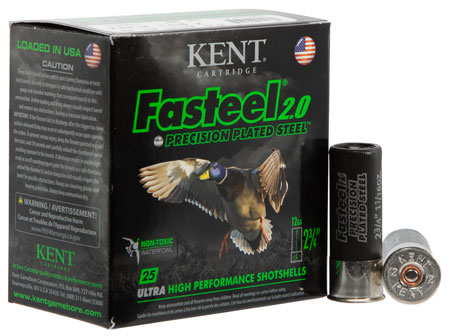 Kent Fasteel 2.0 12 Gauge 2.75" 1 1/16 oz 2 Shot Shotgun Ammunition 25 Rounds Per Box