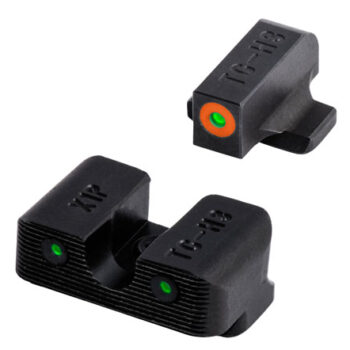 TruGlo Tritium Pro Sight Set Black with Green Tritium Orange Outline Front and Green Tritium Rear Sight