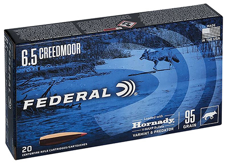 Federal 6.5 Creedmoor 95gr V-Max Varmint & Predator Ammunition 20 Rounds Per Box