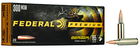 Federal Premium .300 WSM 185gr Berger Hybrid Hunter Ammunition 20 Rounds Per Box