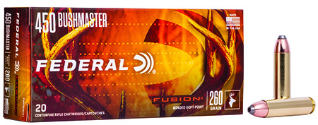 Federal Fusion 450 Bushmaster 260gr Bonded Soft Point 20-Round Box 10-Box Case