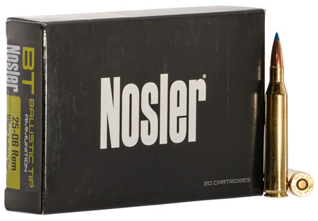 Nosler 25-06 Remington 115gr Ballistic Tip Spitzer Hunting Rifle Bullets 20 Rounds per Box
