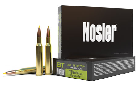 Nosler 270 Winchester 130gr Ballistic Tip Spitzer Hunting Rifle Ammunition 20 Rounds Per Box