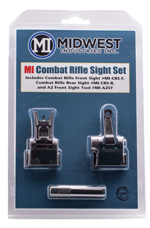 Midwest Industries Combat Rifle Sight Set Flip-Up Front & Rear for AR-15/M16/M4 Black