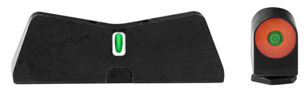 XS Sights DXT2 Big Dot Night Sights for Glock Black Green Tritium Orange Outline Front Green Tritium White Outline Bar Rear