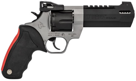 Taurus Raging Hunter .44 Rem Mag, 6-Round, 5.12" Barrel, Matte Black Oxide Cylinder, Matte Stainless Steel Frame, Black Rubber Grip with Red Cushion Insert