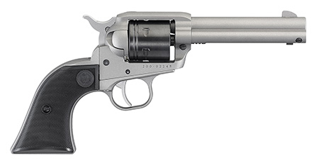 Ruger Wrangler 22 LR, 6-Round, 4.62" Barrel, Silver Cerakote, Aluminum Frame & Cylinder, Checkered Polymer Grips