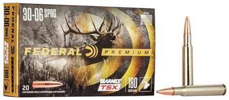 Federal Premium Barnes TSX .30-06 Springfield 180gr Rifle Ammunition 20 Rounds