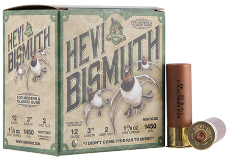 Hevi-Shot Hevi-Bismuth 12 Gauge 3" 1-3/8 oz Bismuth 2 Shot Shotgun Shells 25 Rounds Per Box