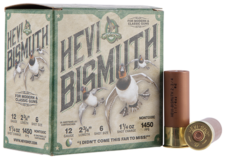 HEVI-Shot HEVI-Bismuth 12 Gauge 2.75" 1 1/4oz 6 Shot Bismuth Shotgun Ammunition