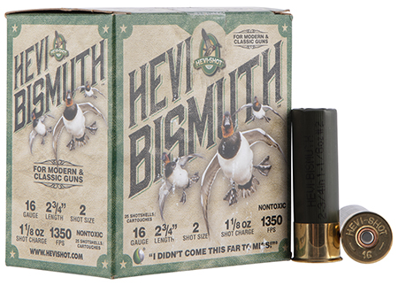 HEVI-Shot HEVI-Bismuth 16 Gauge 2.75" 1 1/8oz Bismuth 2 Shot Shotgun Ammunition