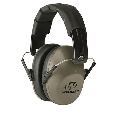 Walker's Pro Low Profile Folding Passive Muff - 22 dB NRR - Over the Head - Flat Dark Earth/Black