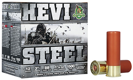HEVI-Shot HEVI-Steel 12 Gauge 3 Inch 1-1/4 Ounce BB Steel Shot for Shotgun - 25 Rounds Per Box