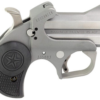 Bond Arms Roughneck .45 ACP 2rd 2.5" Stainless Steel Double Barrel Rebounding Hammer Black Rubber Grip