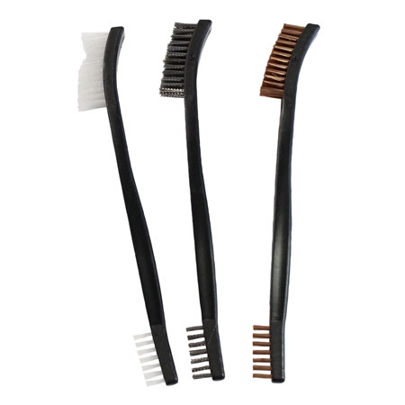 BIRCHWOOD CASEY Gun Cleaning Brushes - Bronze Nylon Stainless Steel 3-Pack