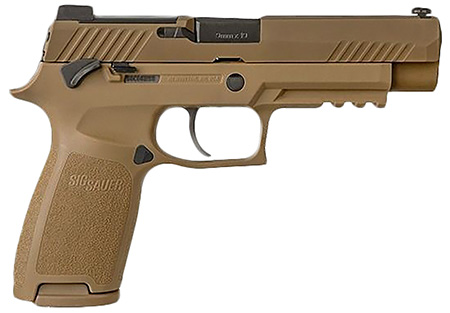 Sig Sauer P320 M17 9mm Pistol 4.7" Barrel 10+1 Coyote PVD Picatinny Rail Serrated Slide Polymer Grip