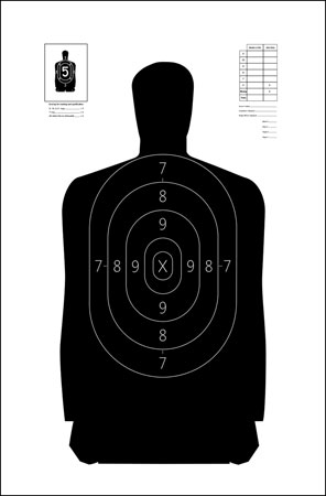 PACT Club IPSC Practice Paper Targets 11.5x22 Inch Silhouette Heavy Black/White 100 Pack