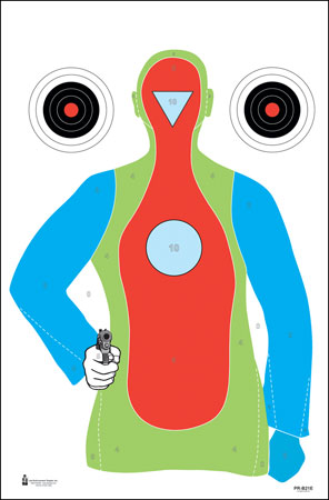 Action Target Qualification High Visibility Fluorescent Silhouette Paper Hanging 23"x35" Multi-Color 100/Box