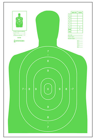 Action Target Qualification High Visibility Silhouette Paper 23"x35" Fluorescent Green/White 100/Box