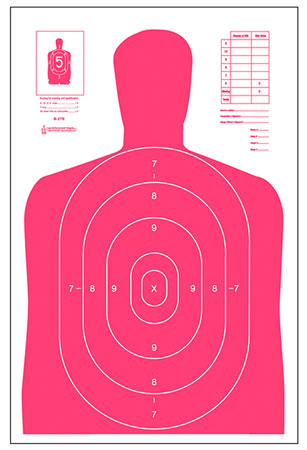 Action Target Qualification High Visibility Fluorescent Silhouette Paper 23"x35" Red/White 100/Box