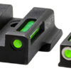 HiViz LiteWave H3 Sight Set for S&W EZ380 Green Tritium White Outline Front Green Fiber Optic Rear 1 116139
