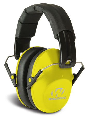 Walker's Pro Low Profile Passive Earmuff 22dB NRR Over-the-Head Black/Yellow