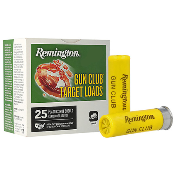 Remington 20 Gauge 7/8oz #7.5 Shot 2.75" Gun Club Target Load Shotgun Shells 25 Rounds