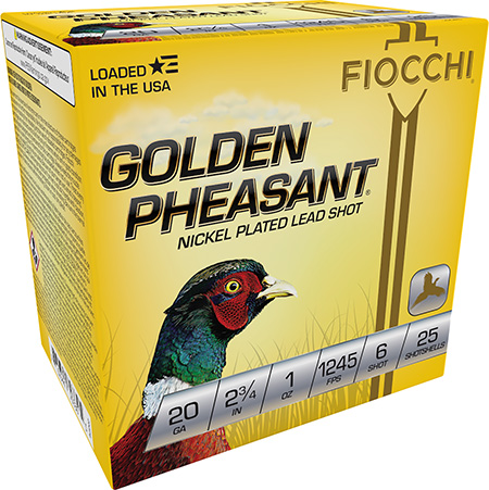 Fiocchi 20 Gauge 2.75" 1oz 6 Shot Golden Pheasant Extrema Ammunition 25 Rounds per Box