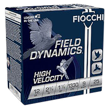 Fiocchi 12 Gauge 2.75″ 1-1/4 oz 9 Pellet High Velocity Ammo 25 Rounds
